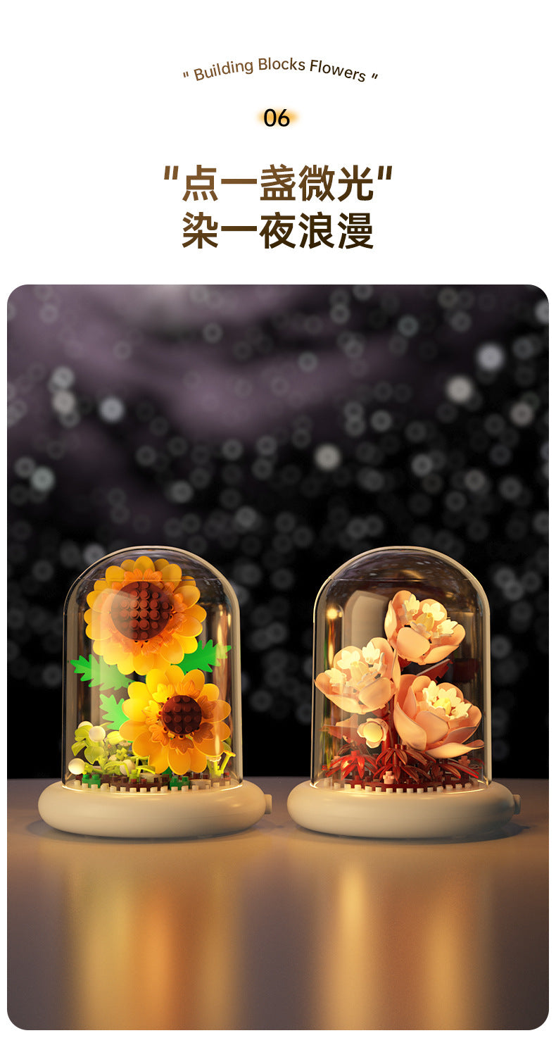 Jihui New Product Flower Pot Series Building Blocks Assembled Compatible with Lego Toys Children's Educational Boys and Girls Cross-border Wholesale