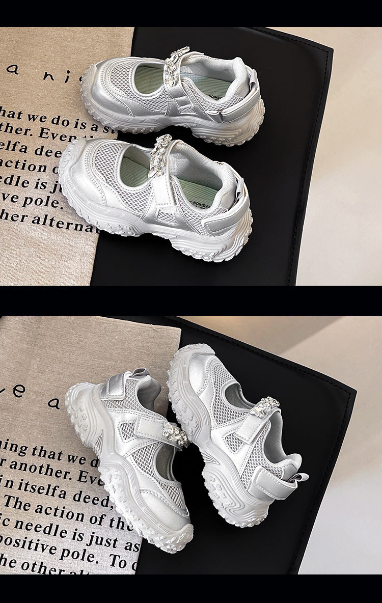 Girls' Sneakers 2026 Summer New Children's Shoes Breathable Mary Jane Shoes Big Kids' Dad Shoes Casual Shoes