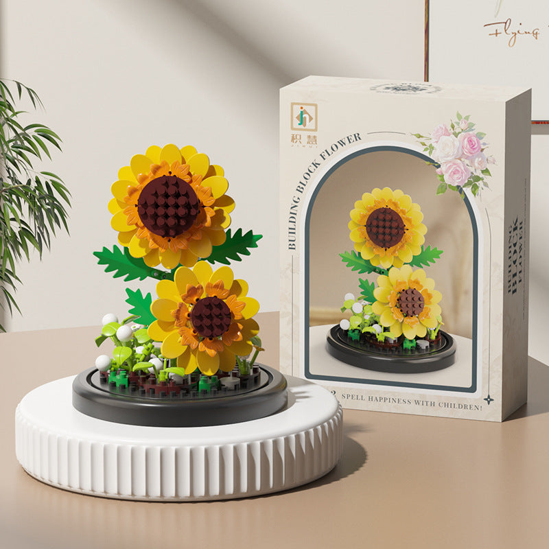 Jihui New Product Flower Pot Series Building Blocks Assembled Compatible with Lego Toys Children's Educational Boys and Girls Cross-border Wholesale