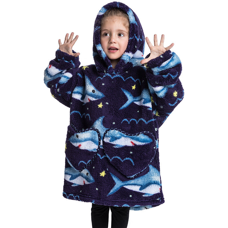 Blanket Hoodie Wearable Blanket Sweatshirt Oversized Warm Pullover Lazy Sweatshirt Small