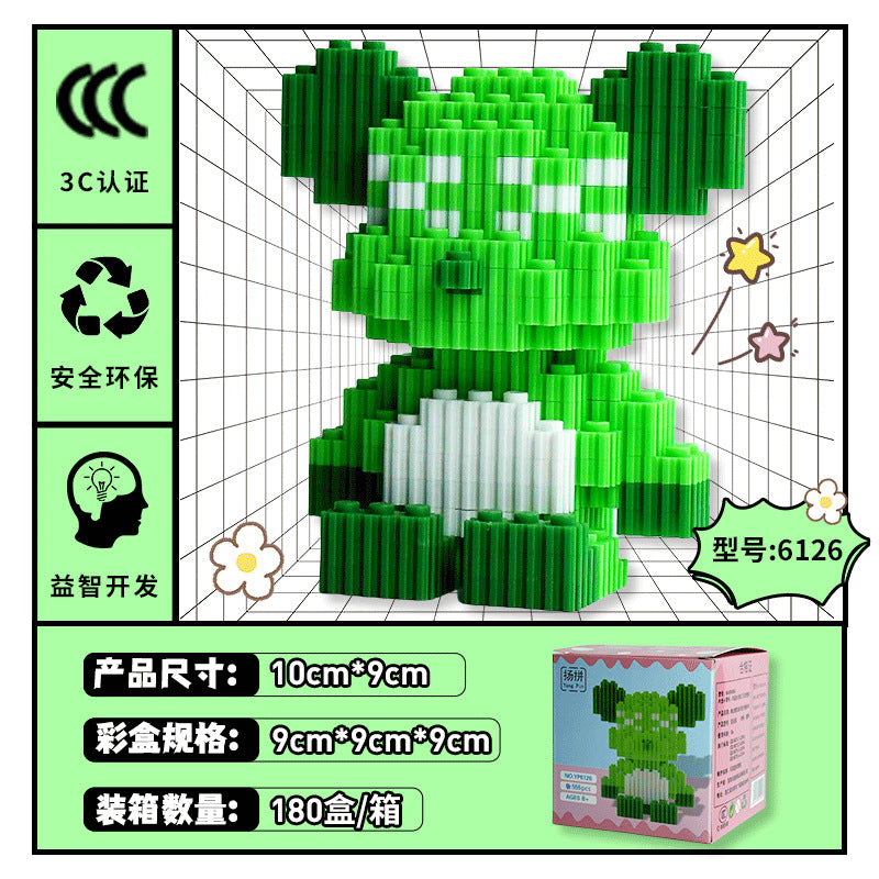 Compatible with Lego violent Bear series particle building blocks cartoon puzzle boys and girls stitching toys children gift wholesale