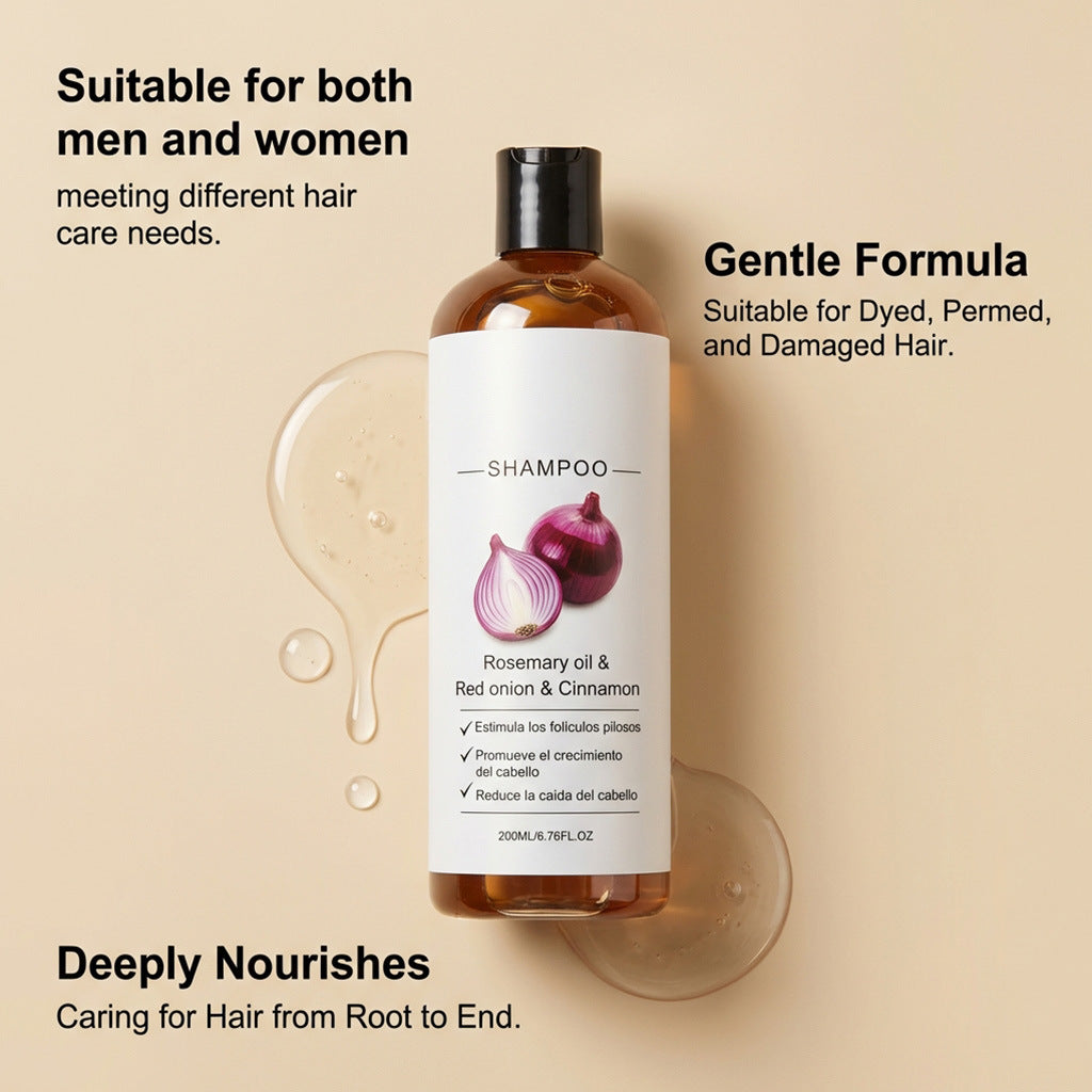 Rosemary Red Onion Shampoo Anti Hair Loss Fall Hair Growth Thicker Strengthening Roots Follicles Lightweight Hair Care Product