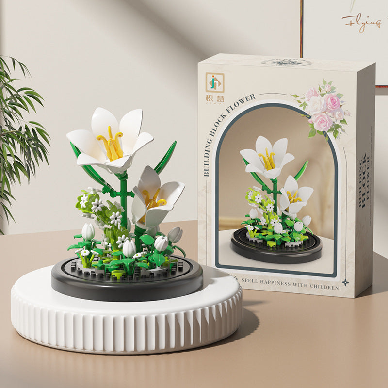 Jihui New Product Flower Pot Series Building Blocks Assembled Compatible with Lego Toys Children's Educational Boys and Girls Cross-border Wholesale