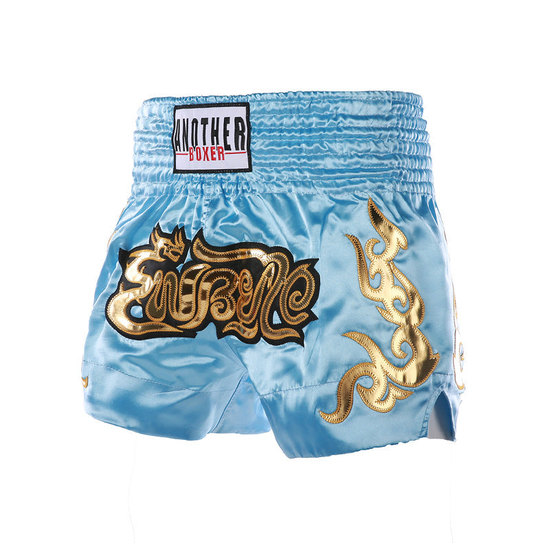 New Solid Color Boxer Shorts Fighting Sanda Kicking Pants Thai Style Muay Thai Shorts Kids Adult