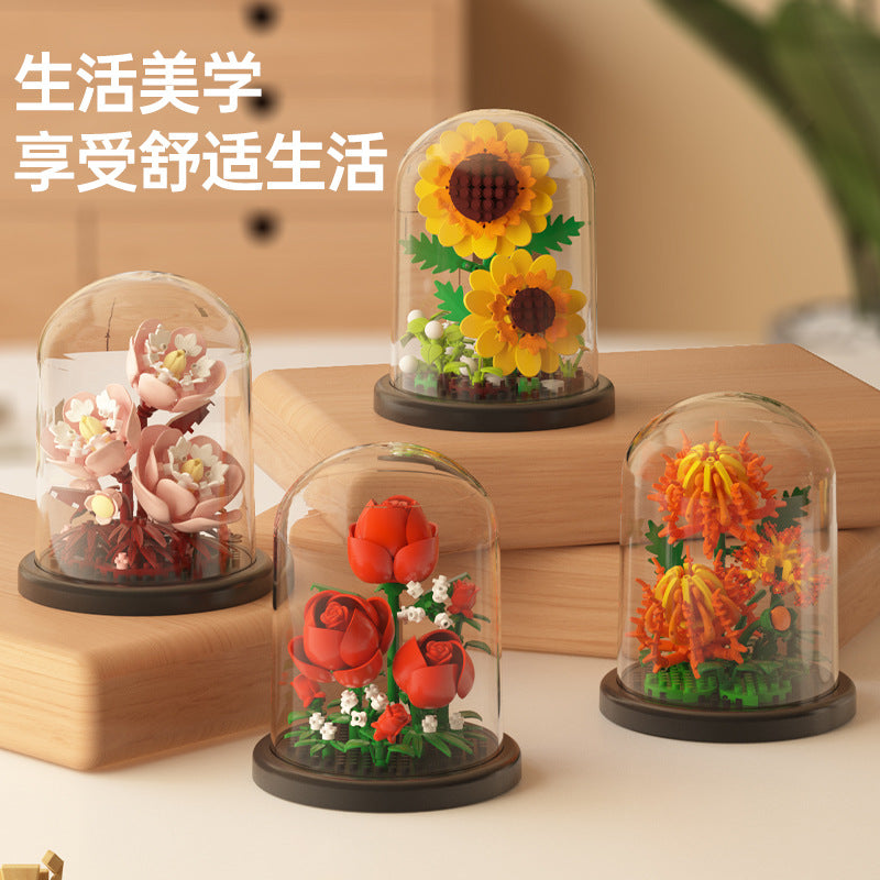 Jihui New Product Flower Pot Series Building Blocks Assembled Compatible with Lego Toys Children's Educational Boys and Girls Cross-border Wholesale