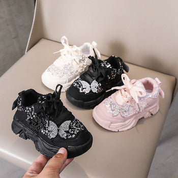 Children's Dad Shoes 25 Autumn New Model Kids' Leather Soft-Soled Sneakers Unisex Casual Thick-Soled Shoes