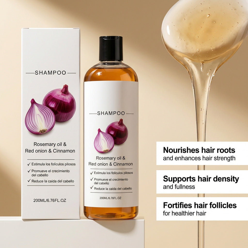 Rosemary Red Onion Shampoo Anti Hair Loss Fall Hair Growth Thicker Strengthening Roots Follicles Lightweight Hair Care Product