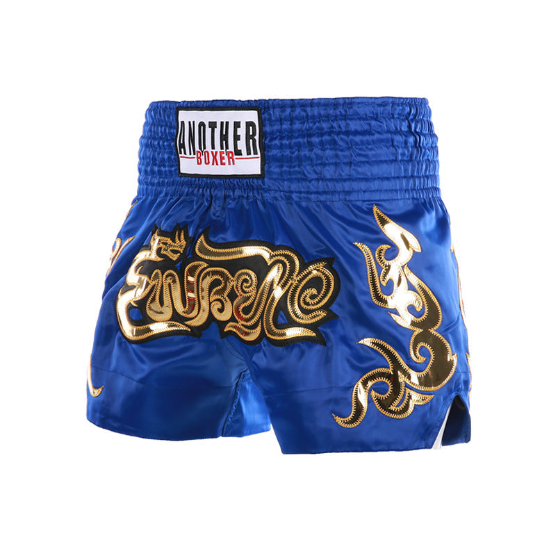 New Solid Color Boxer Shorts Fighting Sanda Kicking Pants Thai Style Muay Thai Shorts Kids Adult