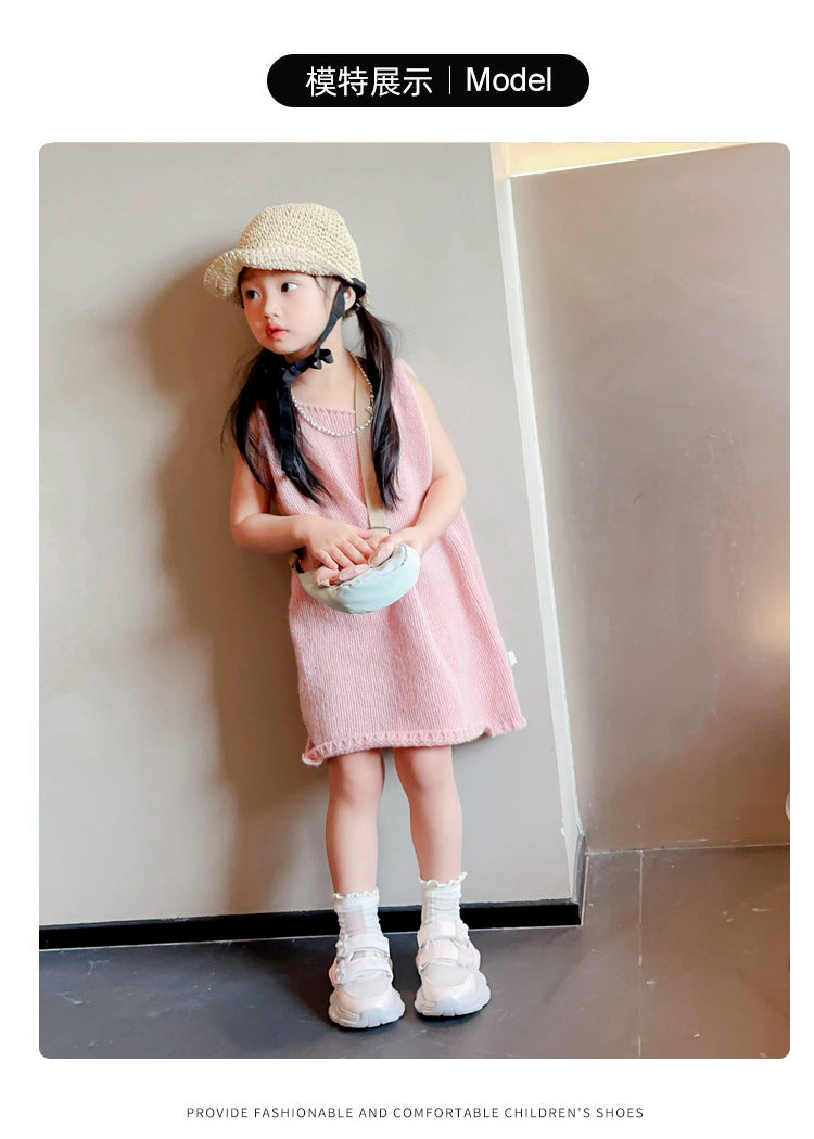 Girls' Shoes 2026 Summer New Style Children's Sports Sandals for Older Kids Breathable Mesh Beach Shoes Hollow Casual Shoes