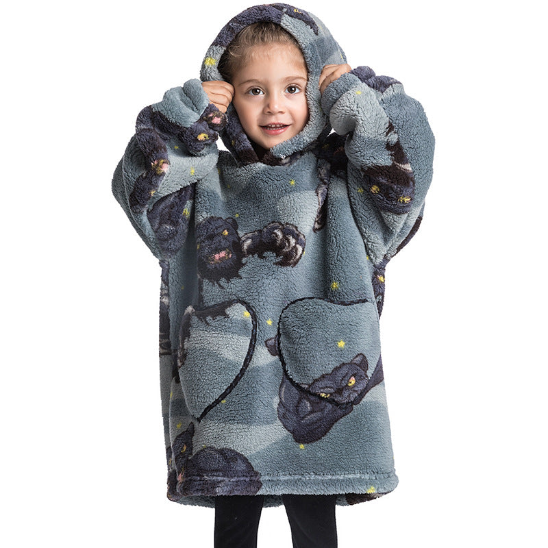 Blanket Hoodie Wearable Blanket Sweatshirt Oversized Warm Pullover Lazy Sweatshirt Small