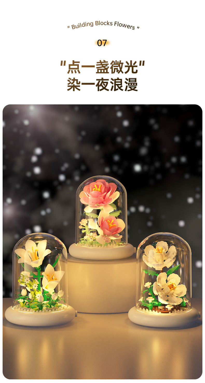 Jihui New Product Flower Pot Series Building Blocks Assembled Compatible with Lego Toys Children's Educational Boys and Girls Cross-border Wholesale