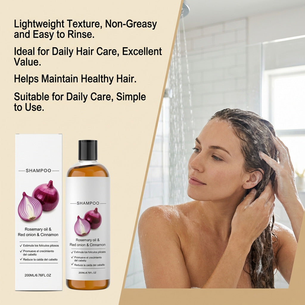 Rosemary Red Onion Shampoo Anti Hair Loss Fall Hair Growth Thicker Strengthening Roots Follicles Lightweight Hair Care Product