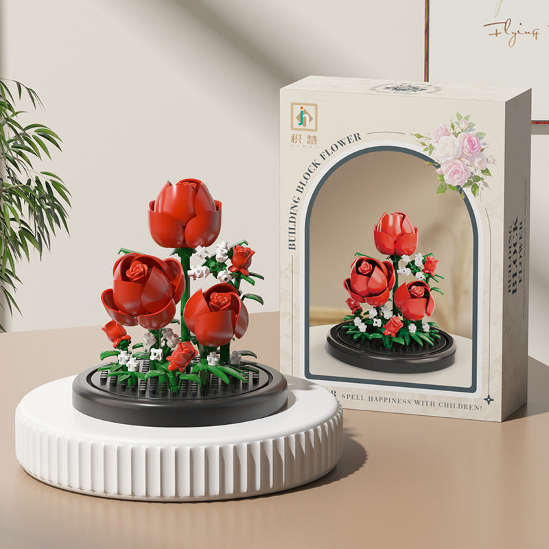 Jihui New Product Flower Pot Series Building Blocks Assembled Compatible with Lego Toys Children's Educational Boys and Girls Cross-border Wholesale