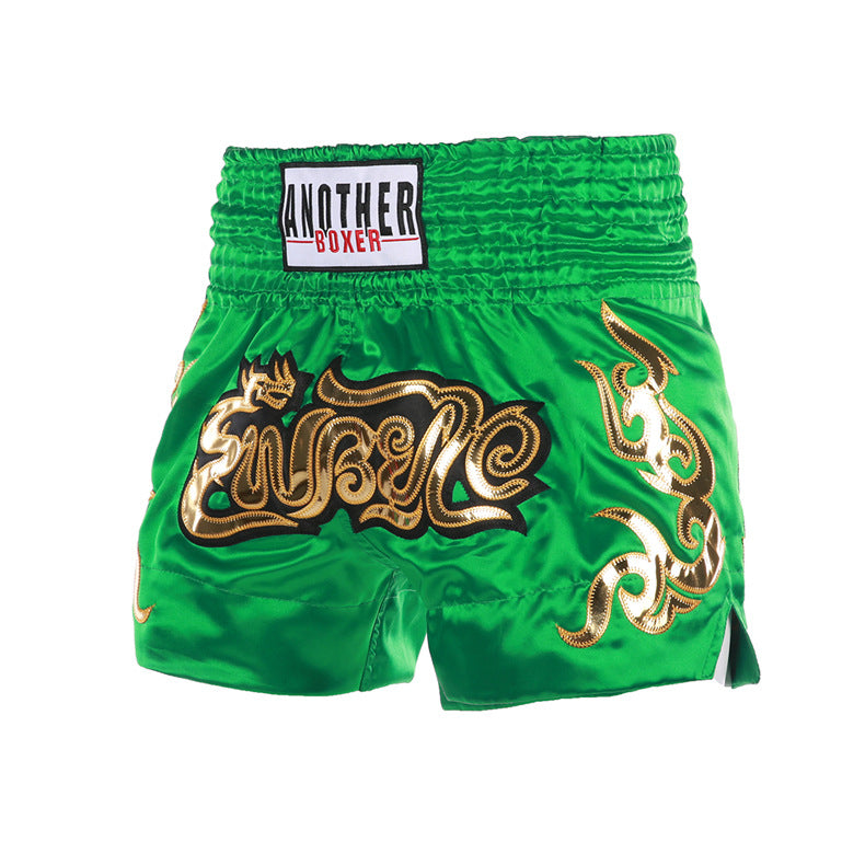 New Solid Color Boxer Shorts Fighting Sanda Kicking Pants Thai Style Muay Thai Shorts Kids Adult