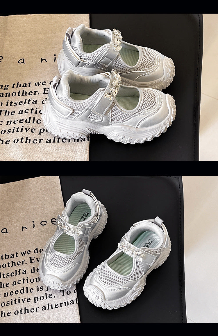 Girls' Sneakers 2026 Summer New Children's Shoes Breathable Mary Jane Shoes Big Kids' Dad Shoes Casual Shoes