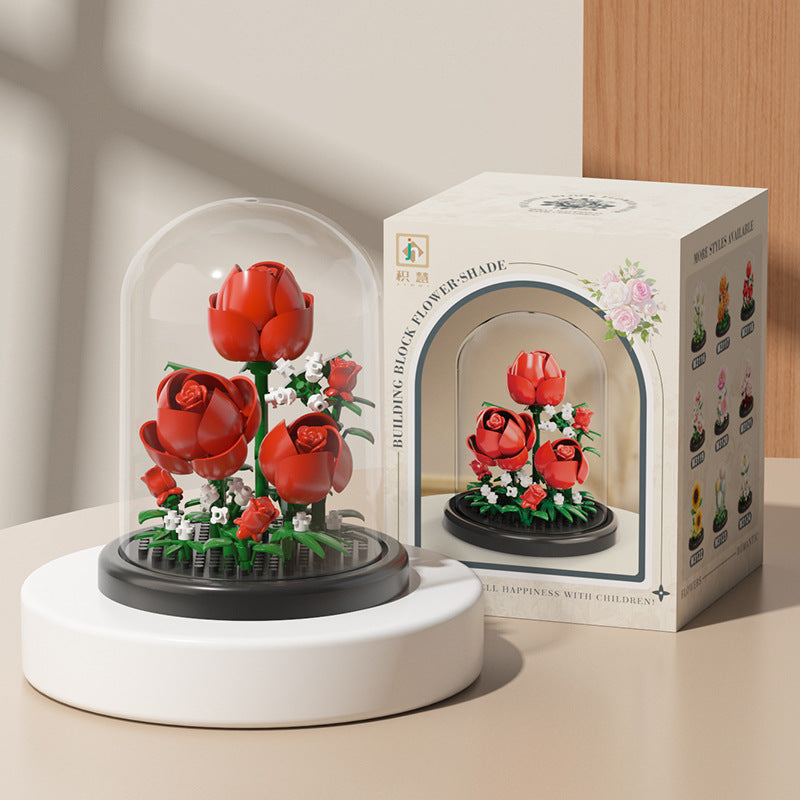 Jihui New Product Flower Pot Series Building Blocks Assembled Compatible with Lego Toys Children's Educational Boys and Girls Cross-border Wholesale