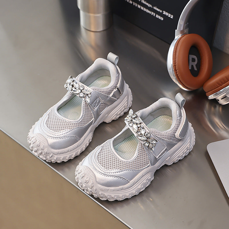 Girls' Sneakers 2026 Summer New Children's Shoes Breathable Mary Jane Shoes Big Kids' Dad Shoes Casual Shoes