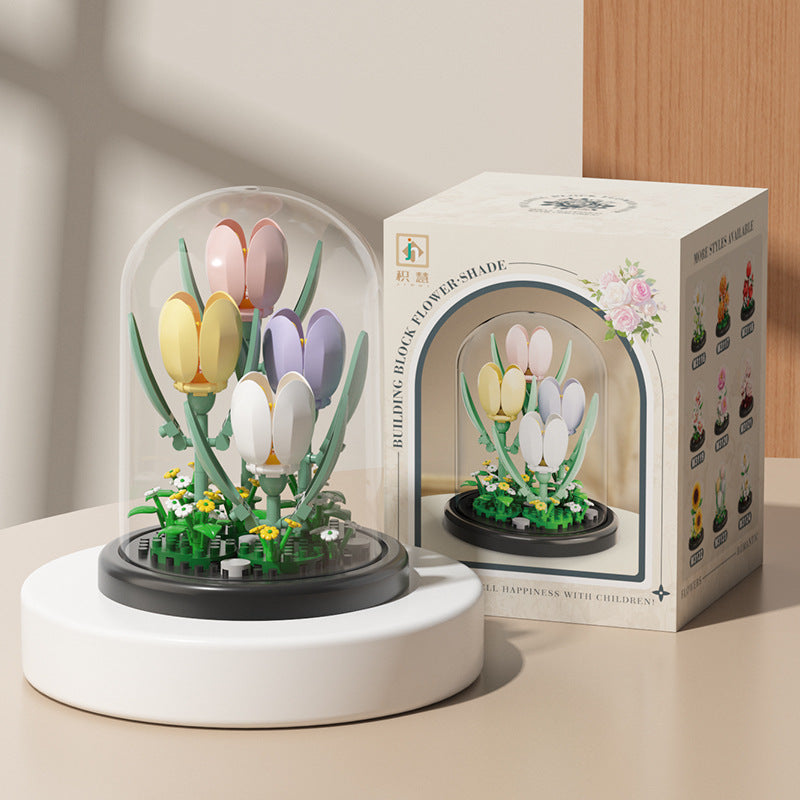Jihui New Product Flower Pot Series Building Blocks Assembled Compatible with Lego Toys Children's Educational Boys and Girls Cross-border Wholesale