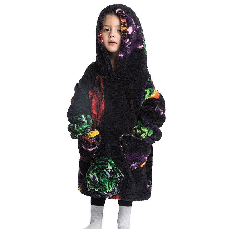 Blanket Hoodie Wearable Blanket Sweatshirt Oversized Warm Pullover Lazy Sweatshirt Small