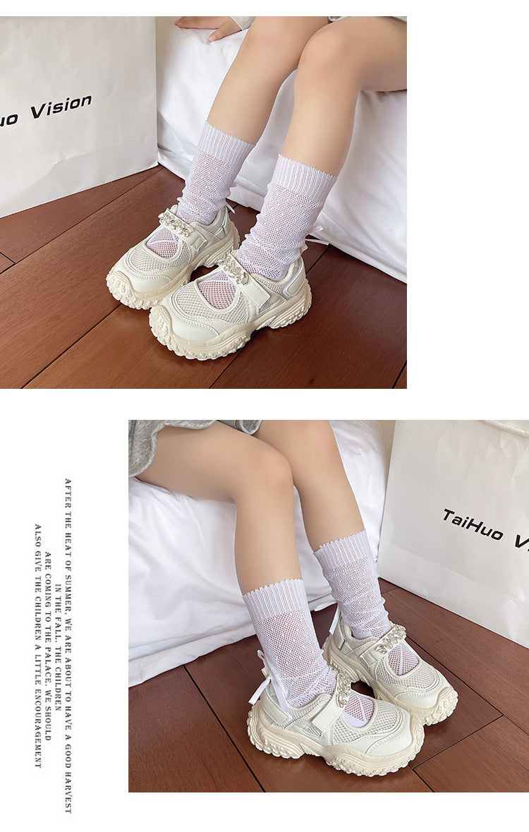 Girls' Sneakers 2026 Summer New Children's Shoes Breathable Mary Jane Shoes Big Kids' Dad Shoes Casual Shoes