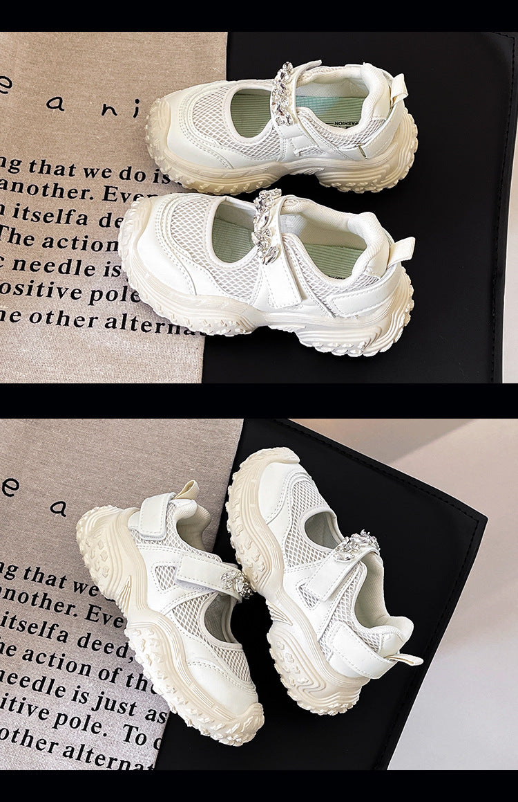 Girls' Sneakers 2026 Summer New Children's Shoes Breathable Mary Jane Shoes Big Kids' Dad Shoes Casual Shoes
