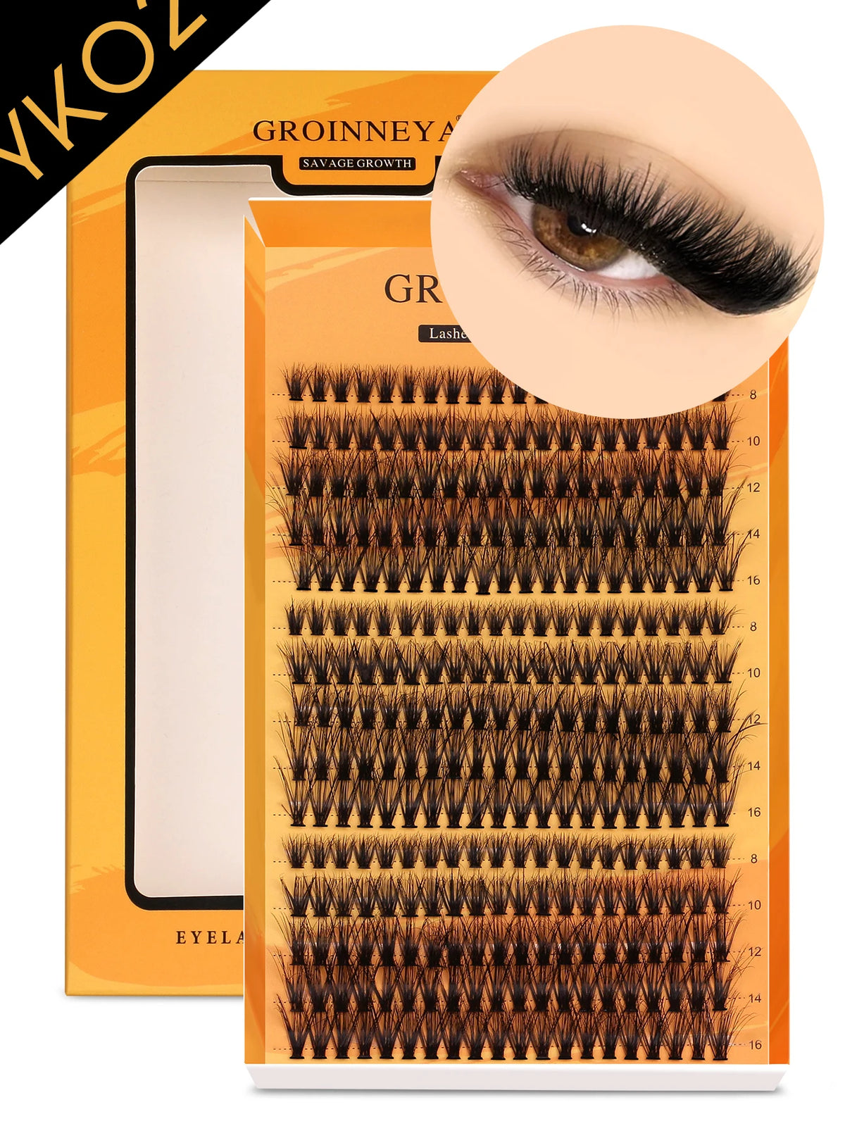 GROINNEYA DIY Eyelashes Cluster Lashes Lash Extension Natural Soft 100% Handmade Mink Lashes Reusable Makeup