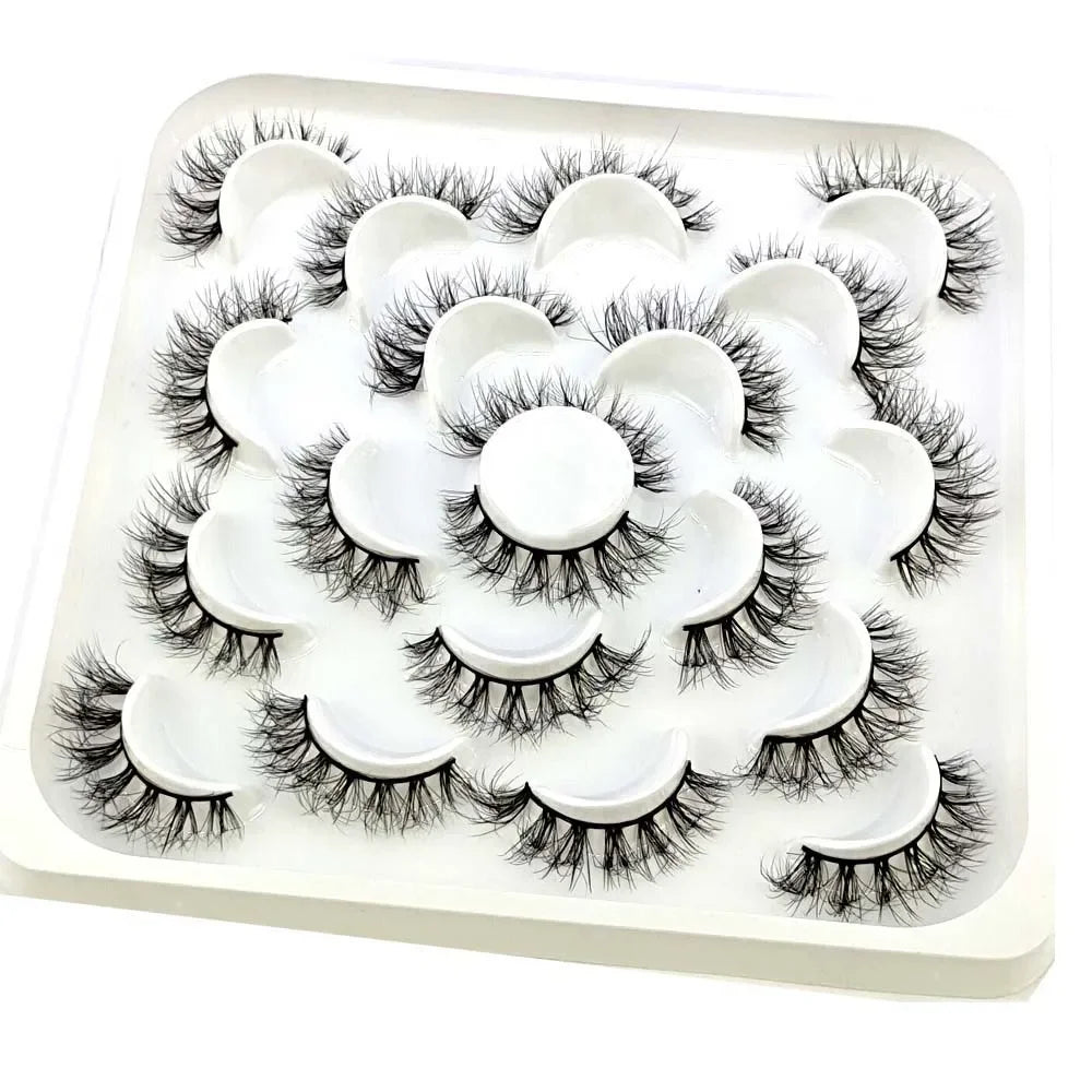 NEW 10 pairs Handmade 3d mink lashes short False Eyelashes Cross Messy Dense Natural Eye Lashes Stage Makeup False Eyelashes