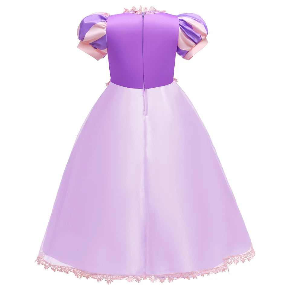 Girl Rapunzel Dress for Kid Princess Girl Tangled Cosplay Carnival Halloween Vestido Birthday Party Ball Gowns Evening Costume