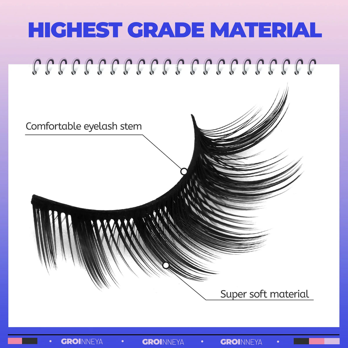 Veltrinay Cat Eye Lashes Manga Lahses Winged End Eye Elongated Eyelashes Faux Mink Natural Look Fake Lashes Makeup