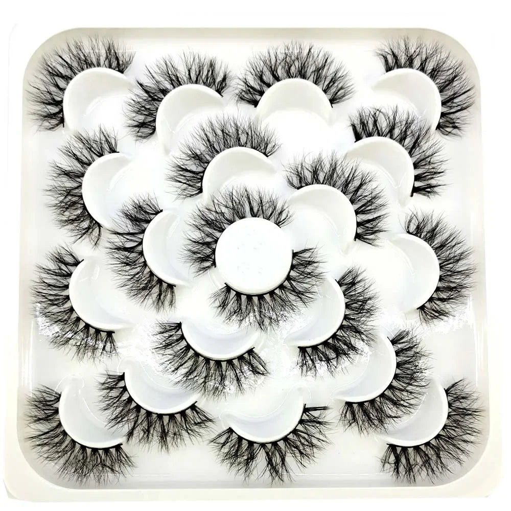 NEW 10 pairs Handmade 3d mink lashes short False Eyelashes Cross Messy Dense Natural Eye Lashes Stage Makeup False Eyelashes