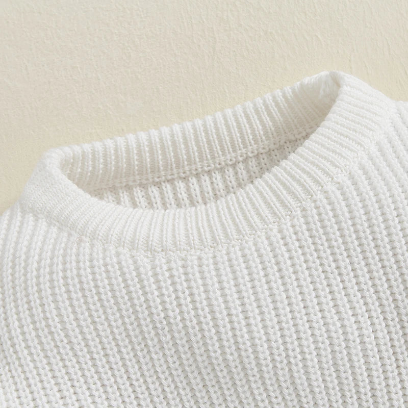 1-5years Kids Fall Winter Sweaters Tops Long Sleeve Knitted Solid Color Thick Pullover jumper For Girls And Boys Warm