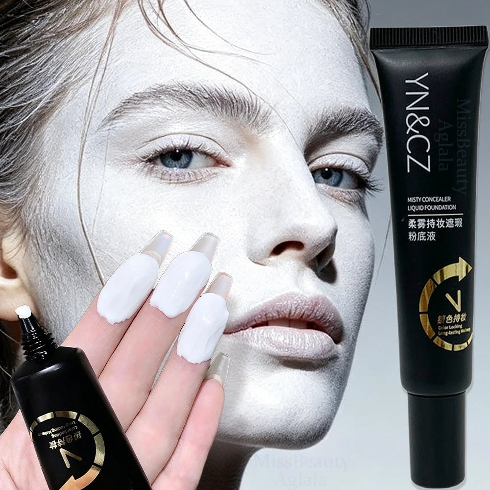 White Liquid Foundation for Halloween Goth Makeup Waterproof Full Coverage White Foundation Cosplay High Concealer Face Paint