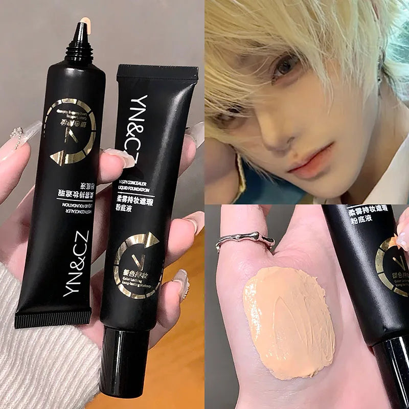 White Liquid Foundation for Halloween Goth Makeup Waterproof Full Coverage White Foundation Cosplay High Concealer Face Paint