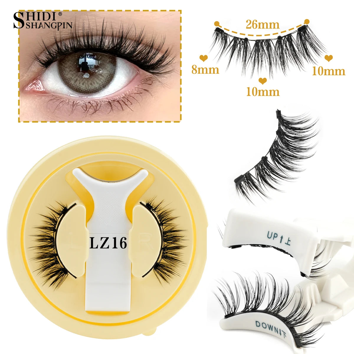 Magnetic Eyelashes No Glue Needed Reusable Natural Look 3D Faux Mink Lashes Easy Apply Magnetic Lashes Set for Eye Makeup Tool