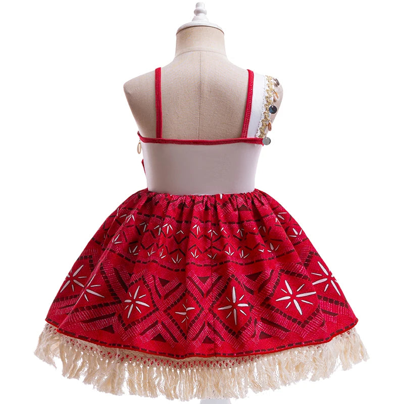 Moana 2 Movie Princess Dress for Girls Cosplay Vaiana Carnival Party Costume Kids Halloween Fancy Clothes With Headwear Outfits