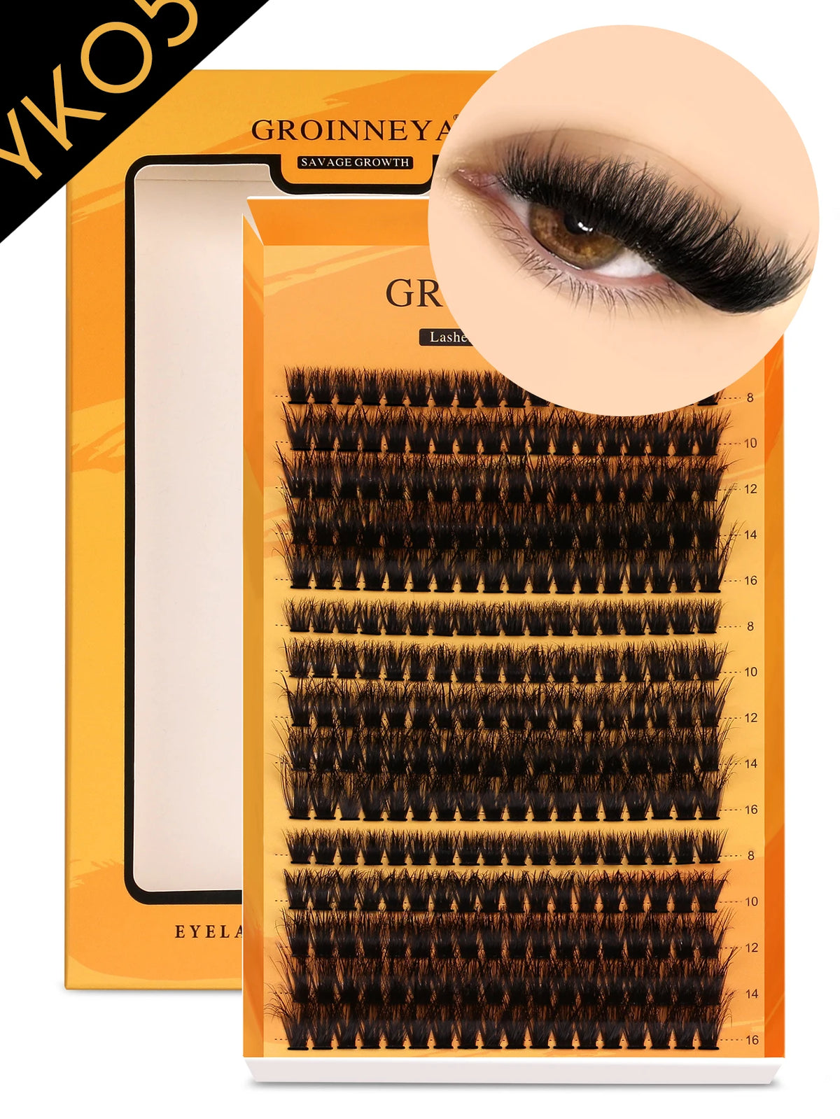 GROINNEYA DIY Eyelashes Cluster Lashes Lash Extension Natural Soft 100% Handmade Mink Lashes Reusable Makeup