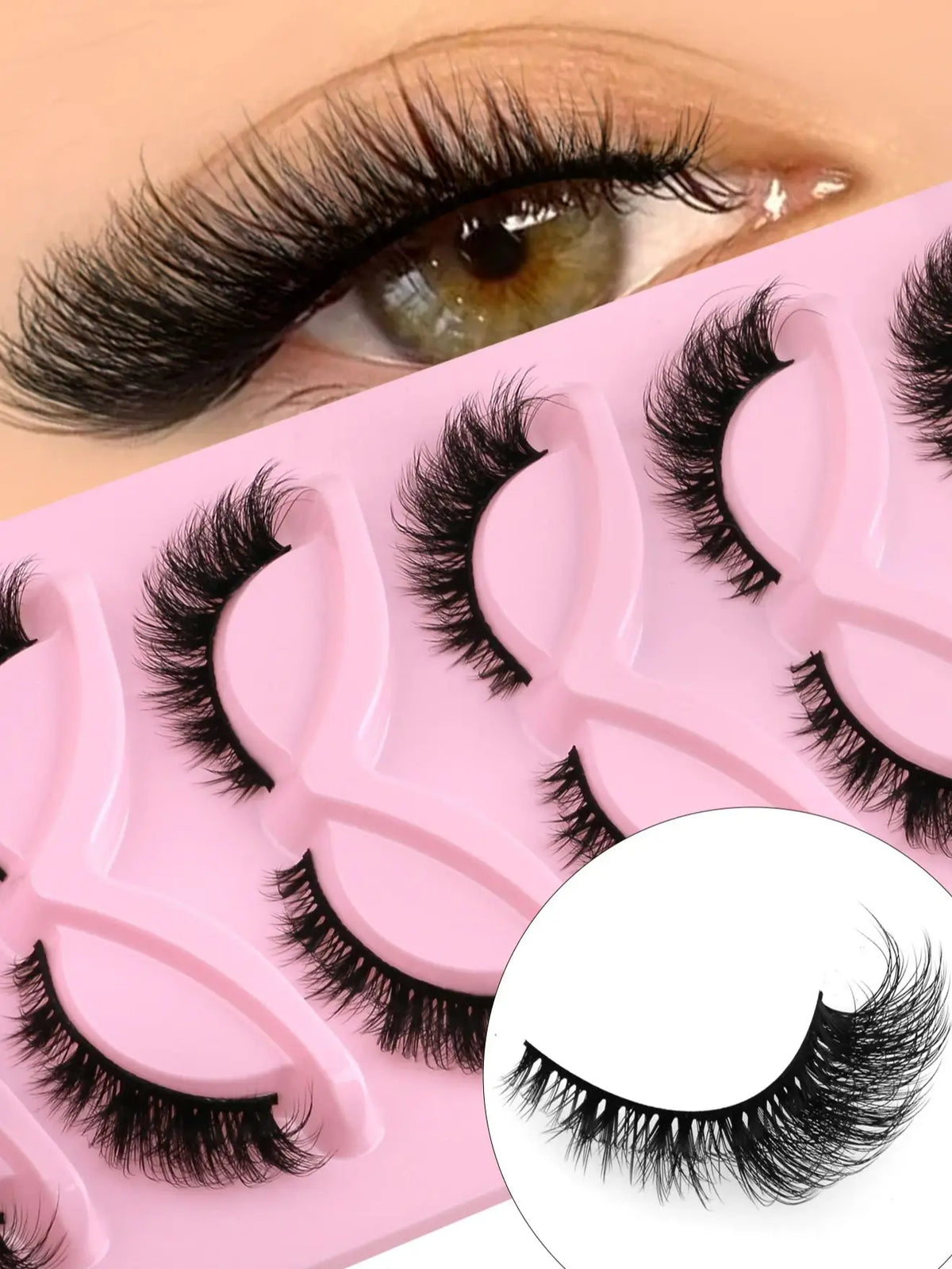 Veltrinay Cat Eye Lashes Natural Fake Lashes Winged End Eye Elongated Eyelashes Faux Mink Eyelashes False Lashes Makeup