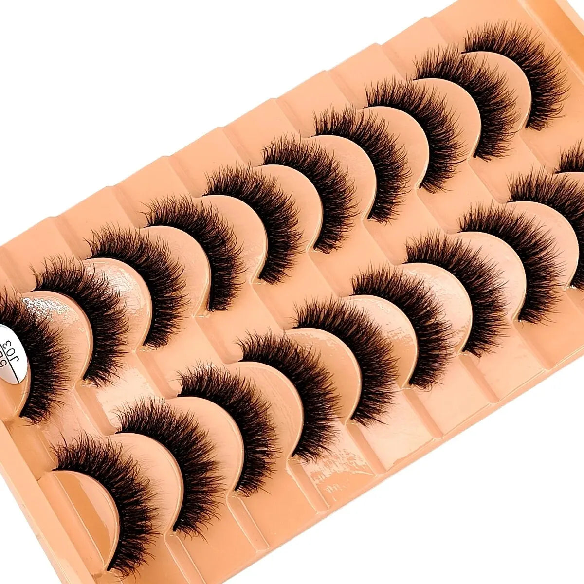 New 7/10 Pairs Faux Mink Eyelashes Handmade False Eyelashes Natural Nude Makeup Simulation Cross Messy Eye 3D Curly Eyelashes