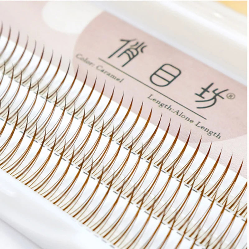 8-12mm A-Type Brown Individual Cluster Lashes, Soft Natural Fairy Strand Eyelashes, black Lashes for Korean Makeup Look