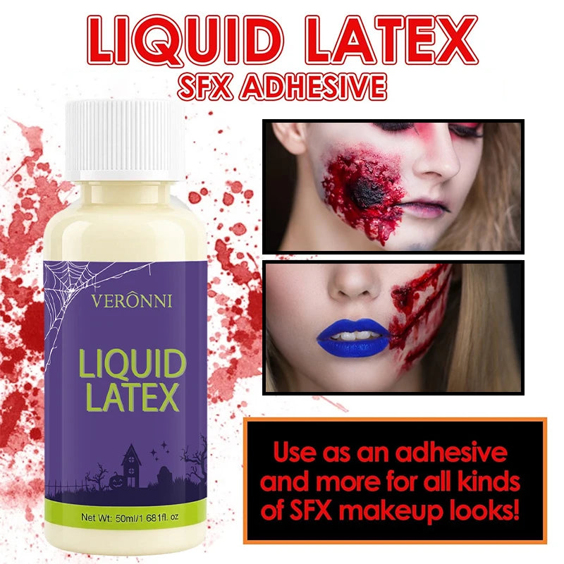 2pcs Liquid Latex SFX Makeup, Kit Realistic Fake Skin, Scar Wounds Old Age Skin, Halloween Wrinkles Cut Burning Decay Peeling