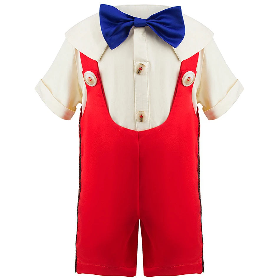 Pinocchio Costume for Boy Girl Classic Fairy Tale Cosplay Set with Hat Long Nose Gloves Fairy Tale Party Outfit for Halloween
