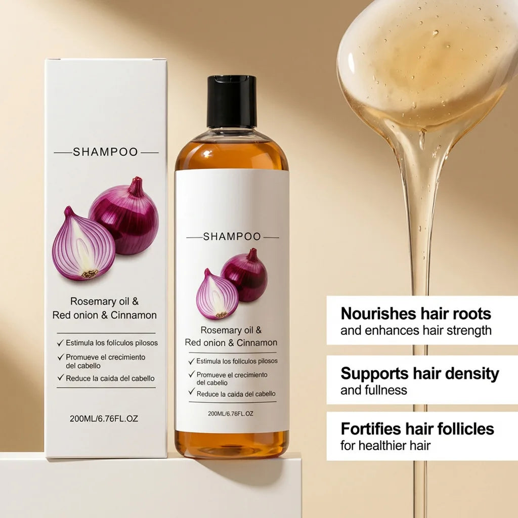 Rosemary Red Onion Shampoo Anti Hair Loss Fall Hair Growth Thicker Strengthening Roots Follicles Lightweight Hair Care Product