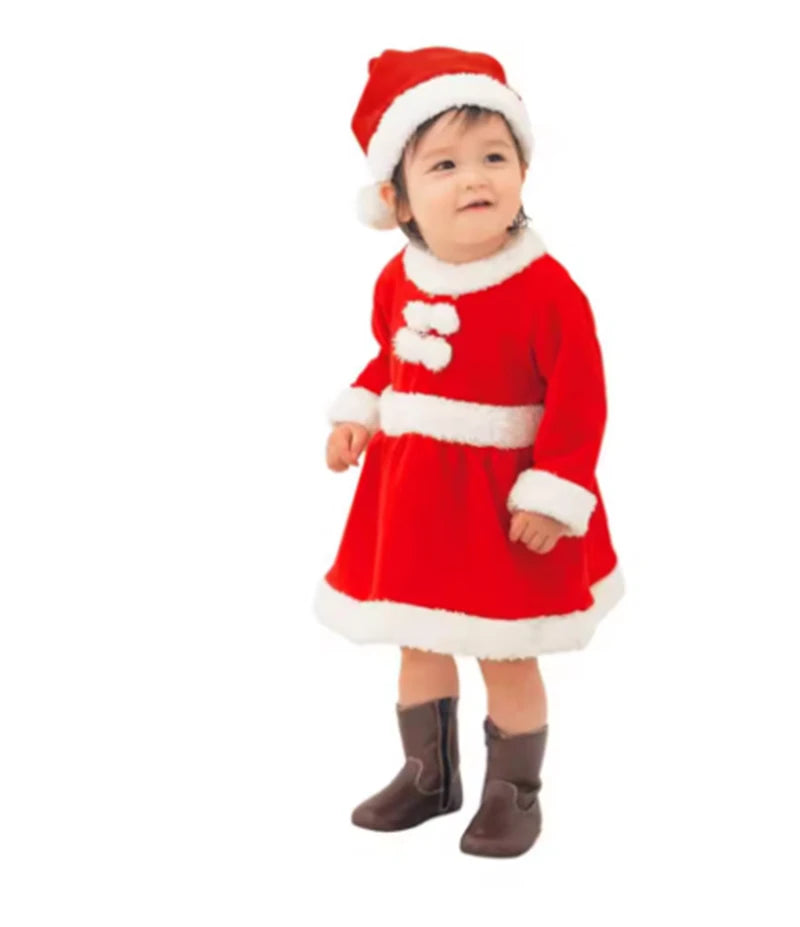 2026 Baby Girl Boy Christmas Costumes Red Santa Claus Suit Festival Halloween Cosplay Sets Christmas Baby Clothes