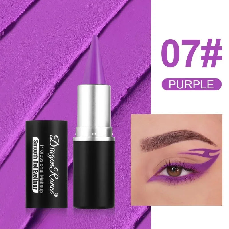 12 Colors Waterproof Eyeliner Cream Lasting Easy To Wear Eye Liner Gel Black Blue Matte Quick Dry Eyeliner Pen Makeup Cosmetics