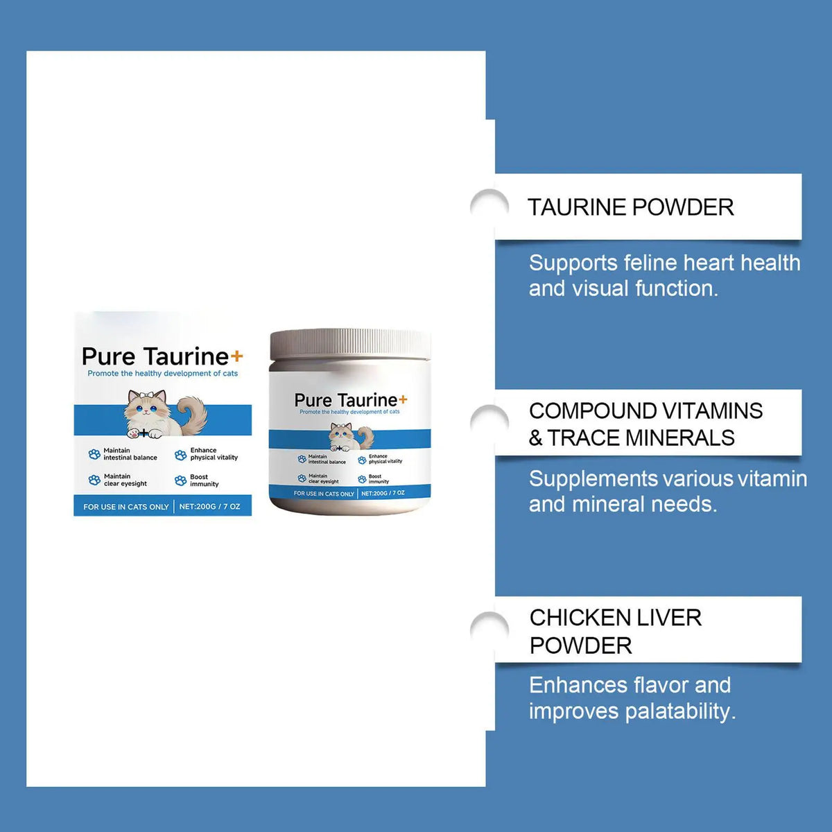 Pet Supplements 200g Daily Nutrition Cats Wet Or Dry Food Supplements for Small Medium Large Breeds Animals Home Travel Shelter