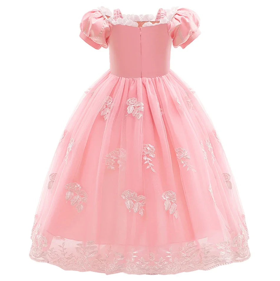 Girl Cosplay Princess Aurora Rapunzel Dress Up Kids Christmas Halloween Tulle Fancy Costume for Children Girls Birthday