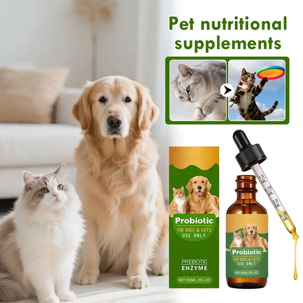 Pet Nutrition Supplement Probiotic Drops Containing Enzymes Used For Dog Cat Digestion And Boosts Immune Daily Health Supplement