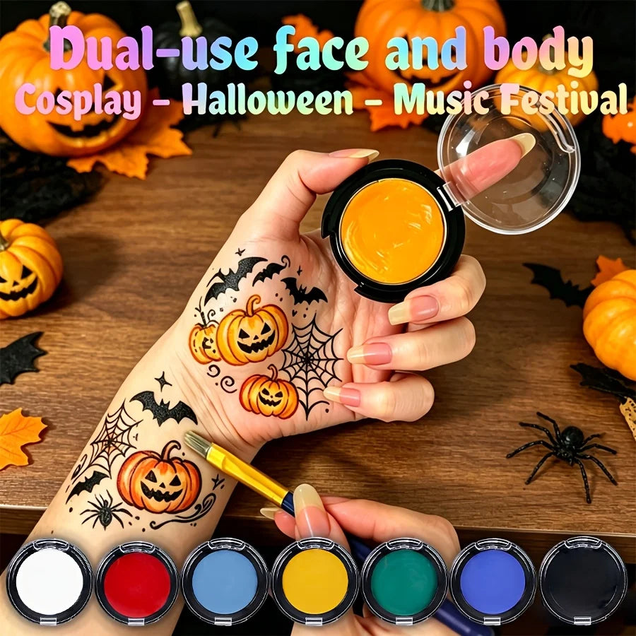 12-Color Creamy Oil Paint Set, Luminous & Sunlight Color Changing Body Paint. This Water-Based Cream Facial Paint Is a Must-Have
