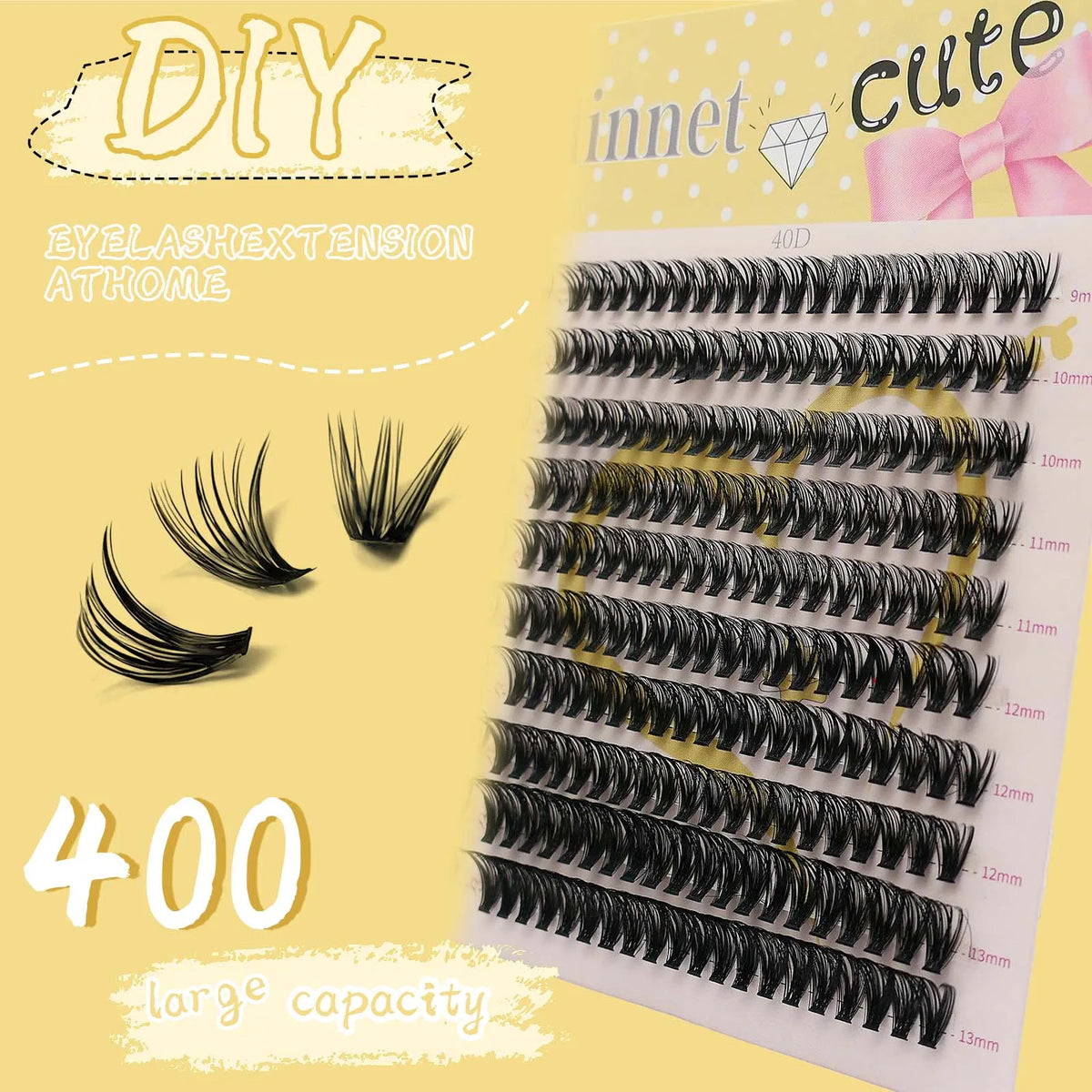 20 rows, 400 clusters of 3D false eyelashes, natural eyelash extension, makeup, thick eyelashes, 30/40/60/80D eyelash book