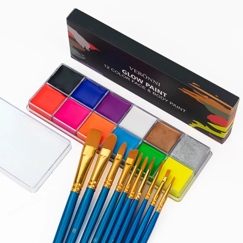 12/20 Colors Professional Face & Body Paint Palette ,Long Lasting, For Halloween SFX Special Effects & Cosplay Makeup